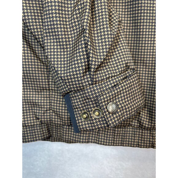 Dryjoys By Footjoy Pullover Mens Large Brown Golf Houndstooth Windbreaker Jacket - Picture 3 of 10